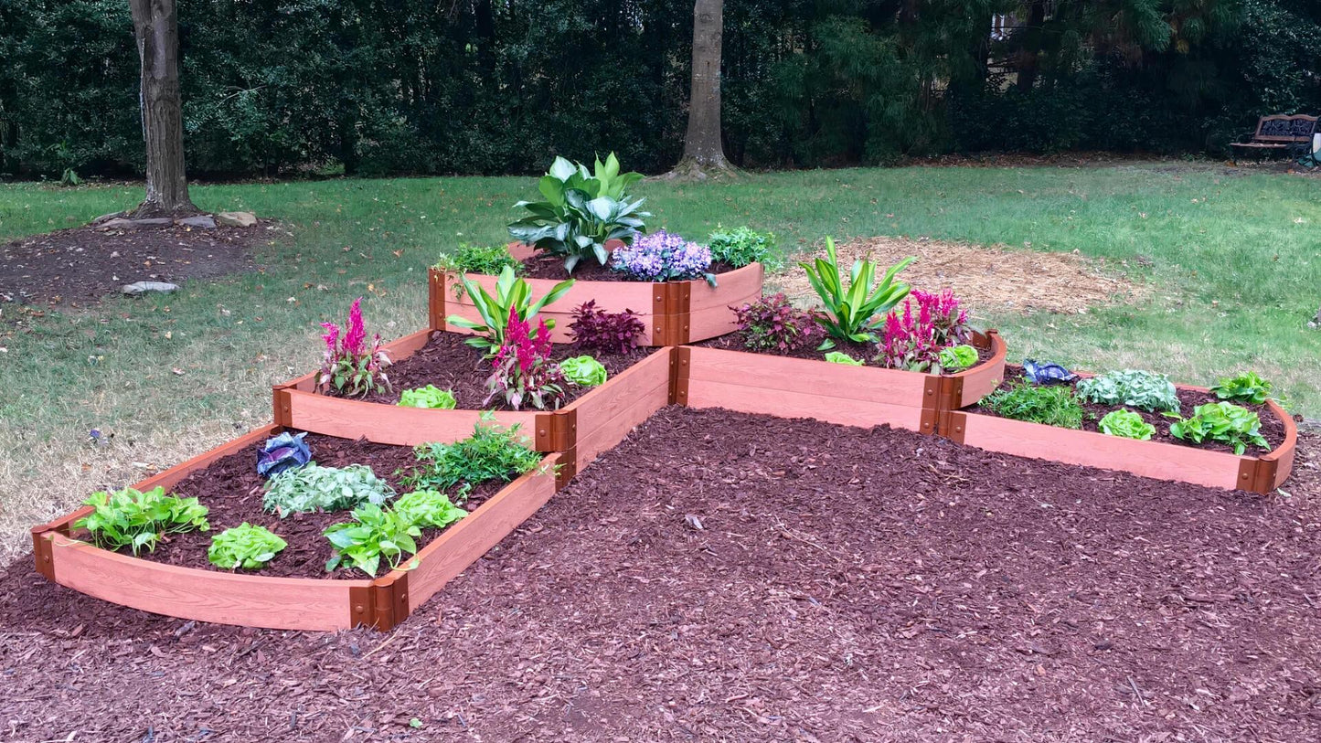 Tool-Free 'Split Waterfall' - 12' x 12' x 22" Terrace Garden Raised Bed (Triple Tier) Raised Garden Beds Frame It All Classic Sienna 2"