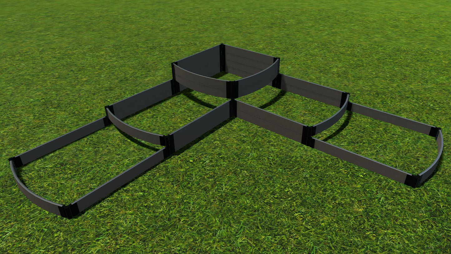 Tool-Free 'Split Waterfall' - 12' x 12' x 22" Terrace Garden Raised Bed (Triple Tier) Raised Garden Beds Frame It All Weathered Wood 1"