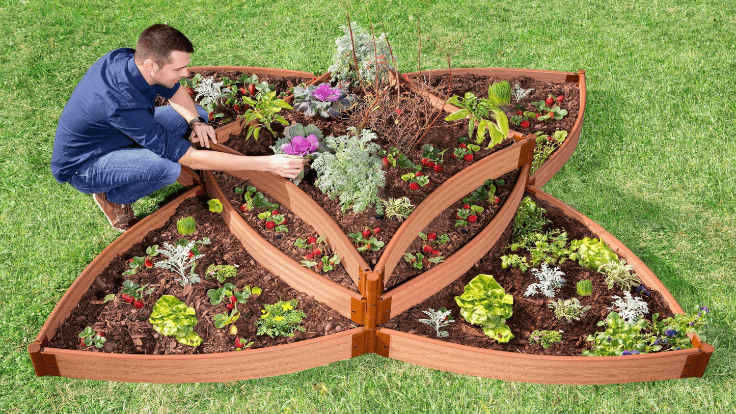 Tool-Free 'Versailles Sunburst' 8 'x 8' x 16.5" Terrace Garden Raised Bed (Triple Tier) Raised Garden Beds Frame It All Classic Sienna 1"