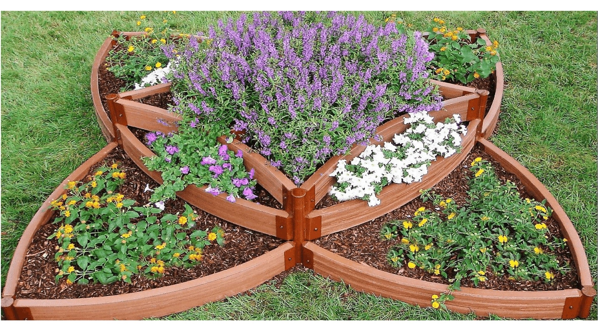 Tool-Free 'Versailles Sunburst' 8 'x 8' x 16.5" Terrace Garden Raised Bed (Triple Tier) Raised Garden Beds Frame It All Classic Sienna 2" 