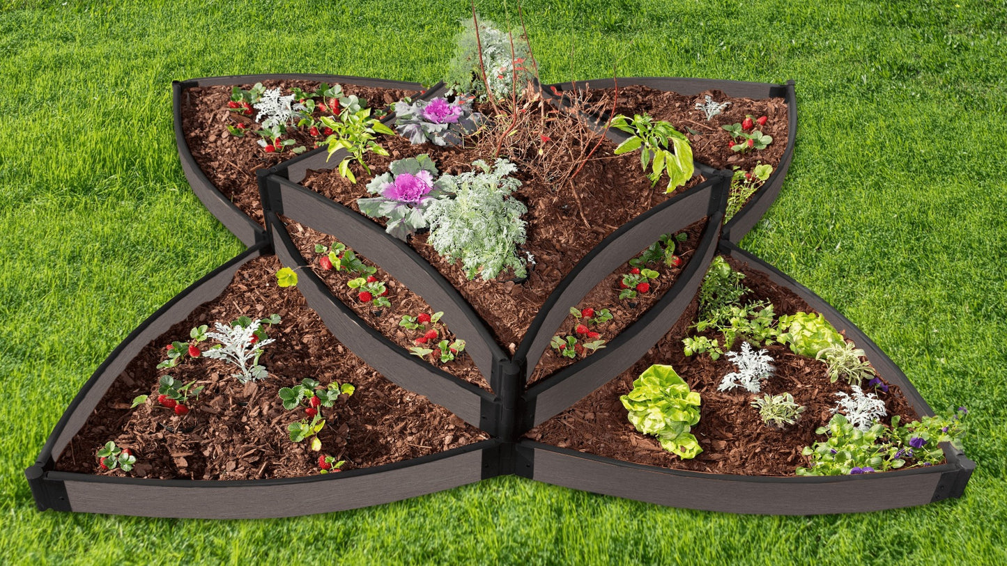 Tool-Free 'Versailles Sunburst' 8 'x 8' x 16.5" Terrace Garden Raised Bed (Triple Tier) Raised Garden Beds Frame It All Weathered Wood 1"