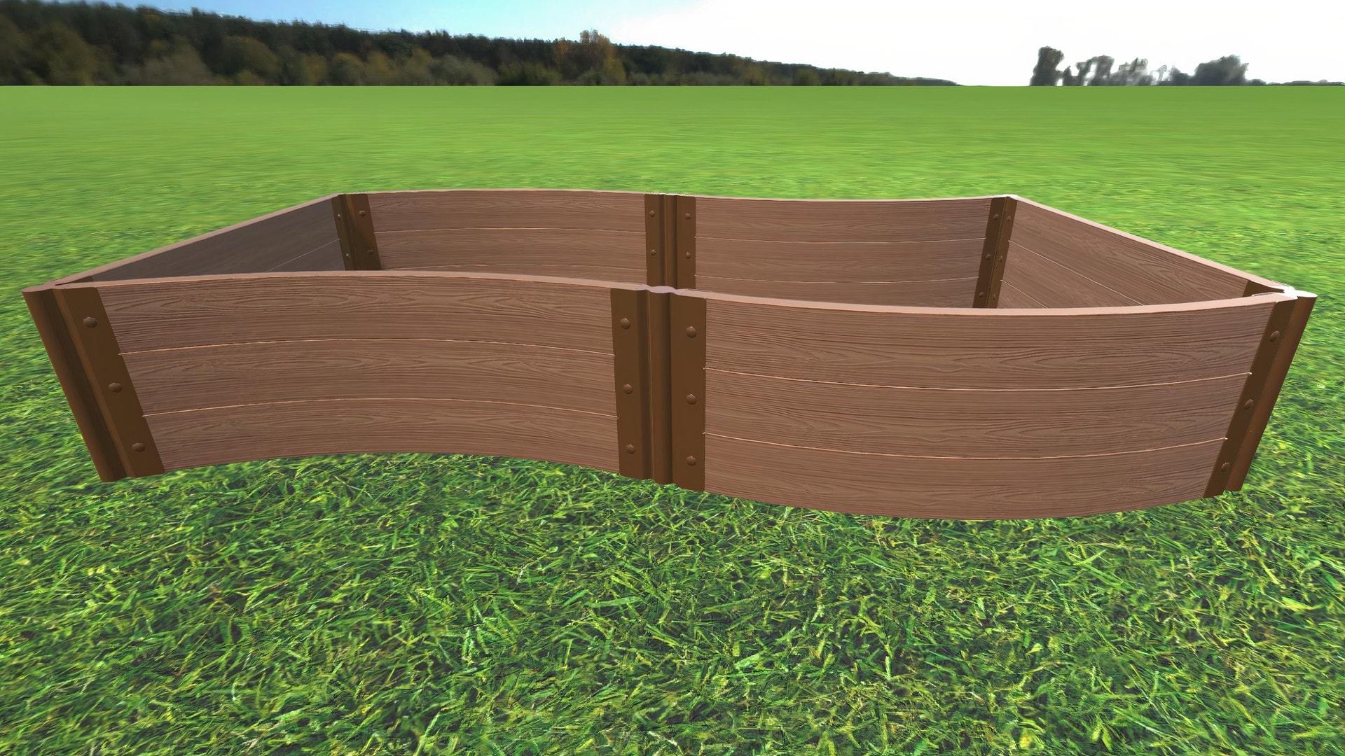 Tool-Free 'Wavy Navy' - 4' x 8' Raised Garden Bed Raised Garden Beds Frame It All Classic Sienna 2" 3 = 16.5"