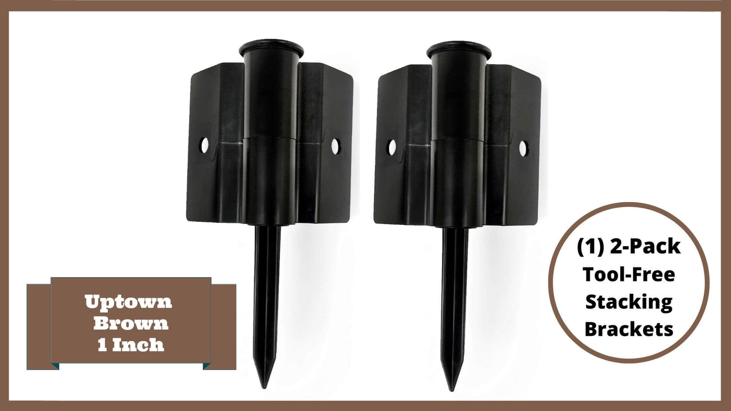 Uptown Brown 1" Profile Components Parts Frame It All Stacking Joint (2 Pack)