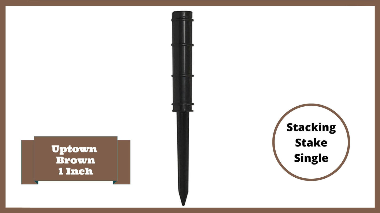 Uptown Brown 1" Profile Components Parts Frame It All Stacking Stake (single)