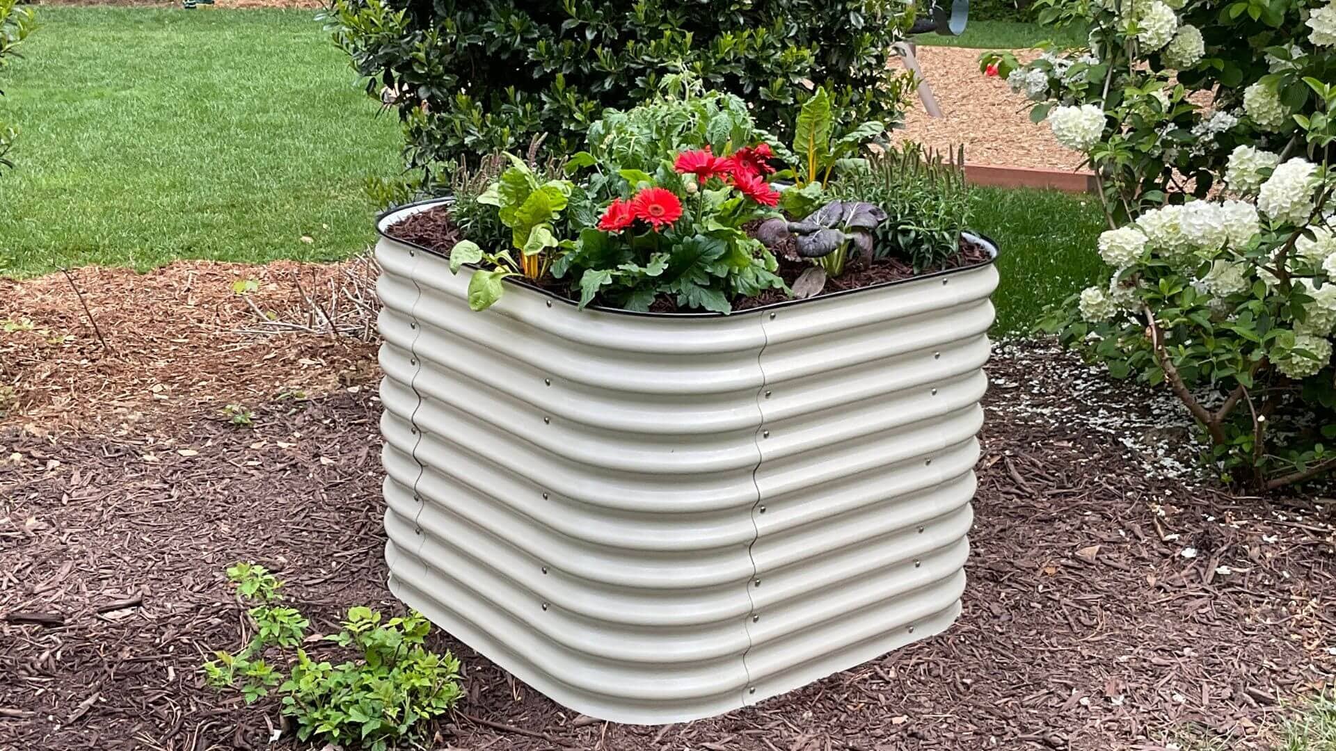 VegHerb's 6-in-1 Metal Raised Garden Bed (32" Height) Gardening VegHerb Ivory White