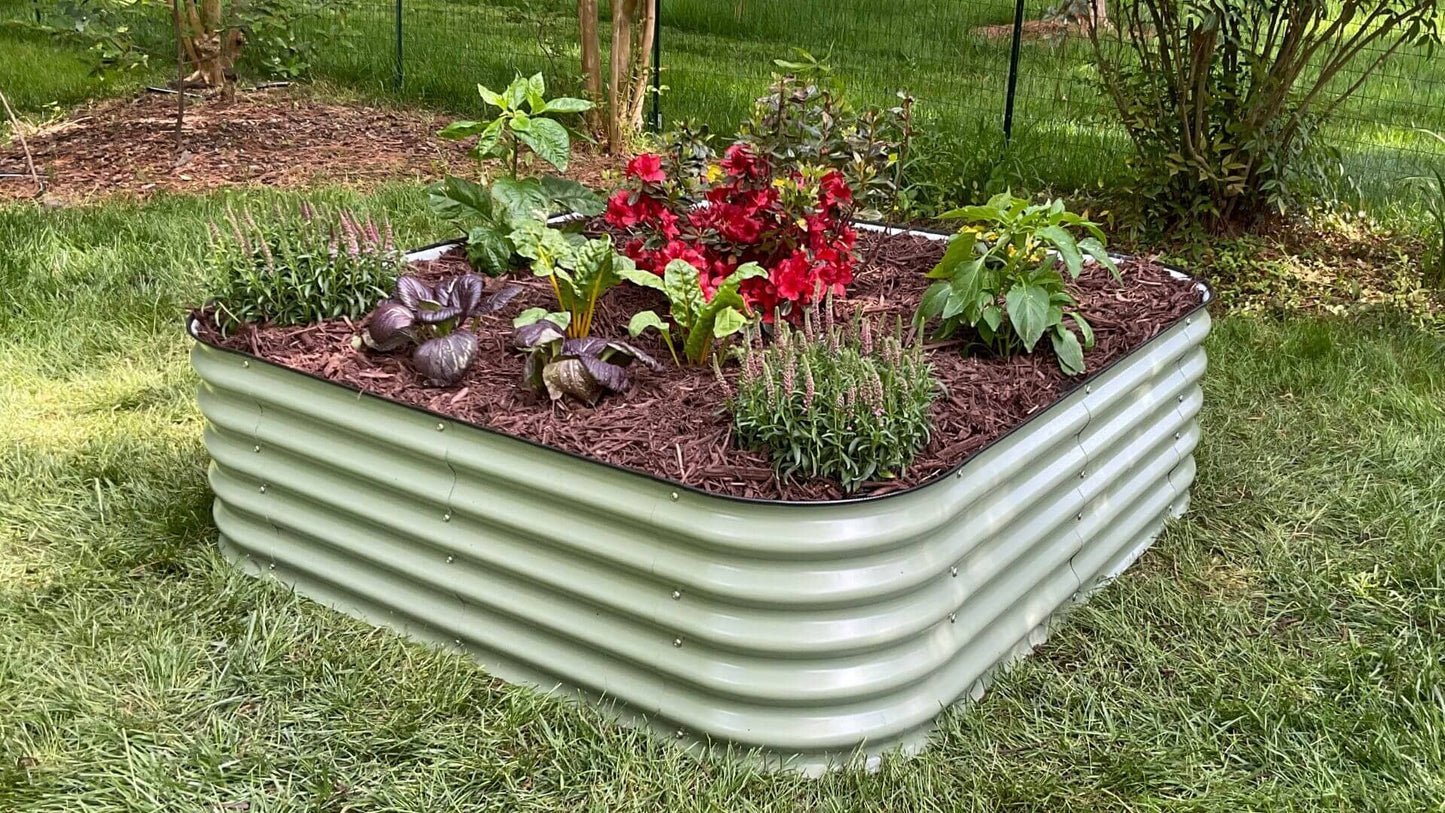 VegHerb's 9-in-1 Metal Raised Garden Bed (17" Height) Gardening VegHerb Sea Green