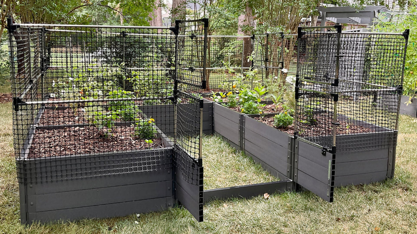 Walk-In 'Jumbo' 12' x 12' Animal Barrier Raised Garden Bed - 2" Profile Raised Garden Beds Frame It All 