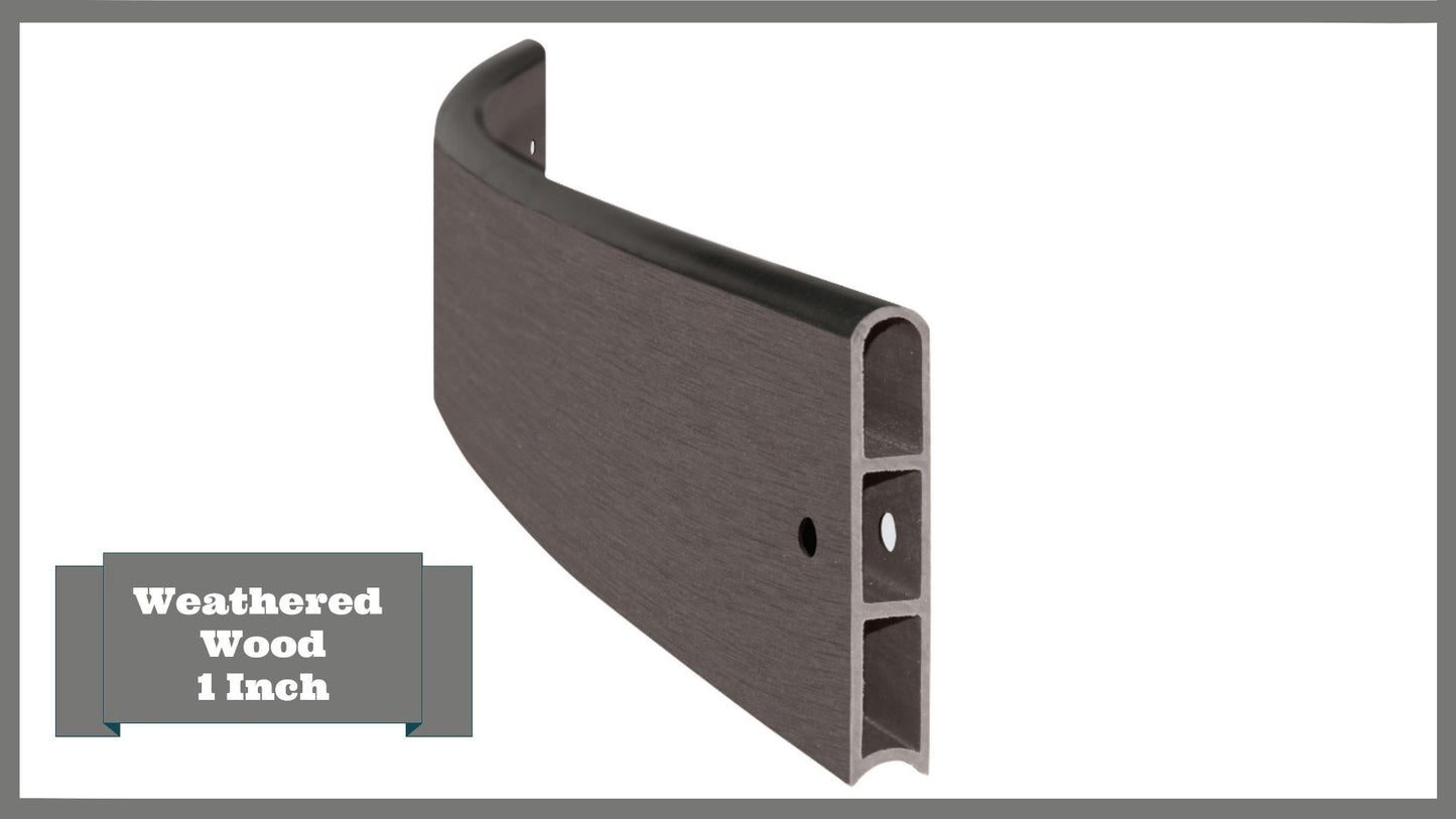 Weathered Wood 4' Snap-Lock Ready 1" Profile Composite Curved Board Parts Frame It All Weathered Wood Curved 1 Inch Width x 4 Foot Length