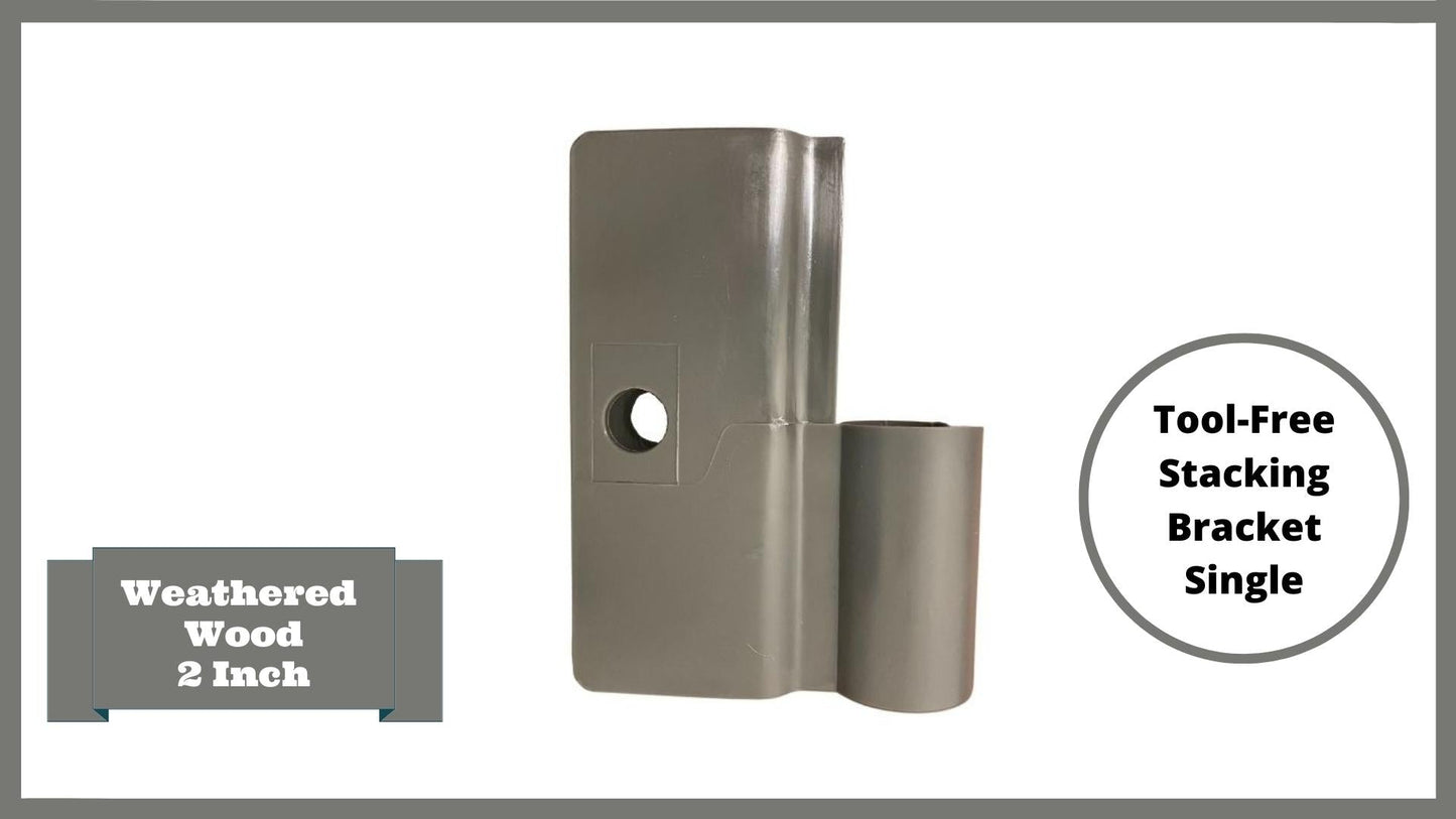 Weathered Wood Snap-Lock Raised Garden Bed Bracket – 2” Replacement Stacking Bracket (Single-Gray) Parts Frame It All