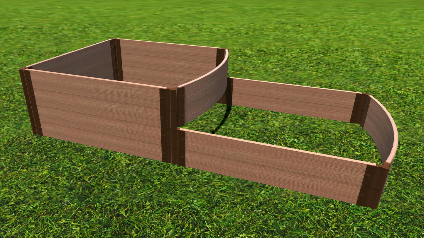 z-tbd 'Terraced Curved Design' - 4' x 8' x 22" Terrace Garden Raised Bed (Double Tier) Raised Garden Beds Frame It All Classic Sienna 1"