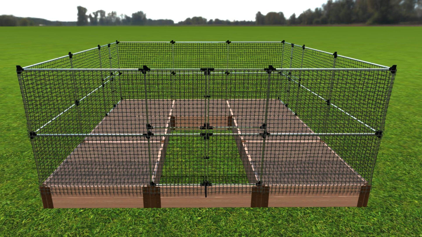 z-Walk-In Classic Sienna 2" Profile 'Jumbo' 12' x 12' Animal Barrier Raised Garden Bed Raised Garden Beds Frame It All 2 Levels = 11 Inches 4 Foot None