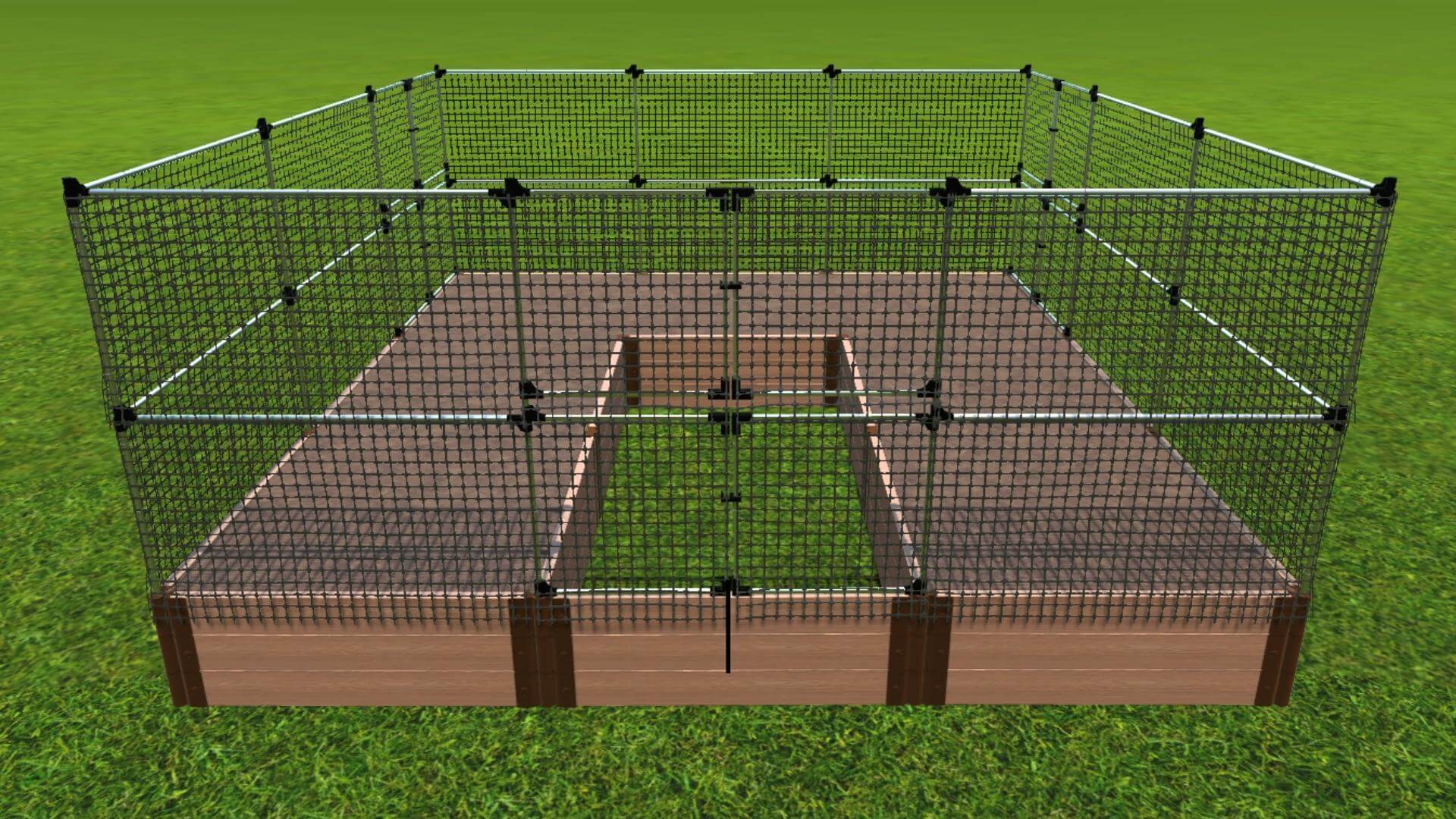 z-Walk-In Classic Sienna 2" Profile 'Jumbo' 12' x 12' Animal Barrier Raised Garden Bed Raised Garden Beds Frame It All 3 Levels = 16.5 Inches 4 Foot None