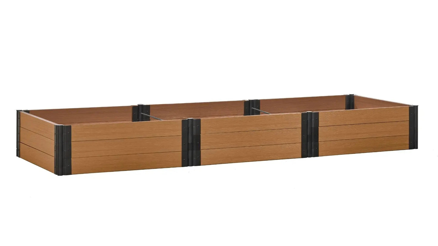 4' x 12' Raised Garden Bed - GardenBLOX Capped Raised Garden Beds Frame It All Red Cedar 16.5" Metal