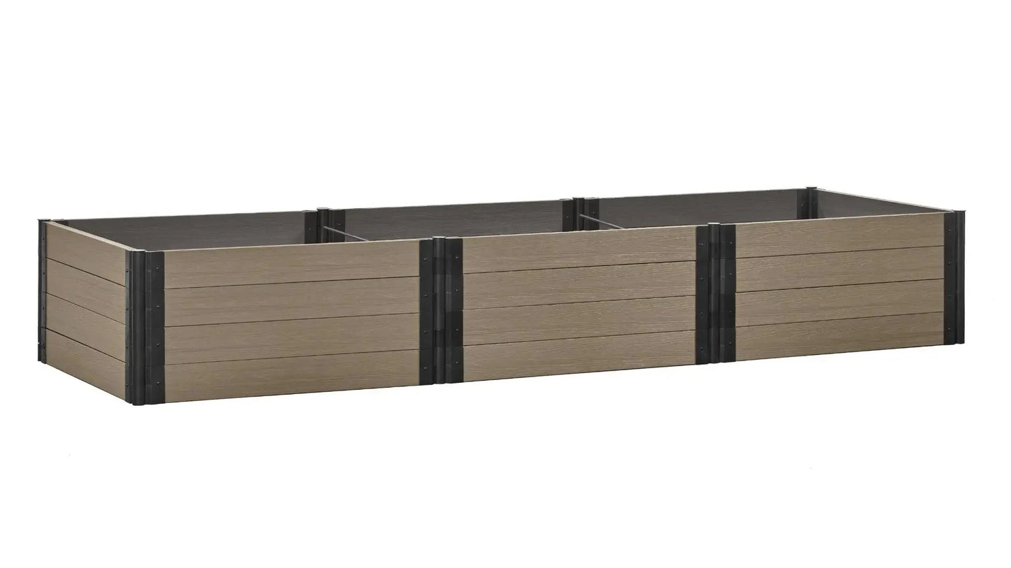 4' x 12' Raised Garden Bed - GardenBLOX Capped Raised Garden Beds Frame It All River Birch 22" Metal