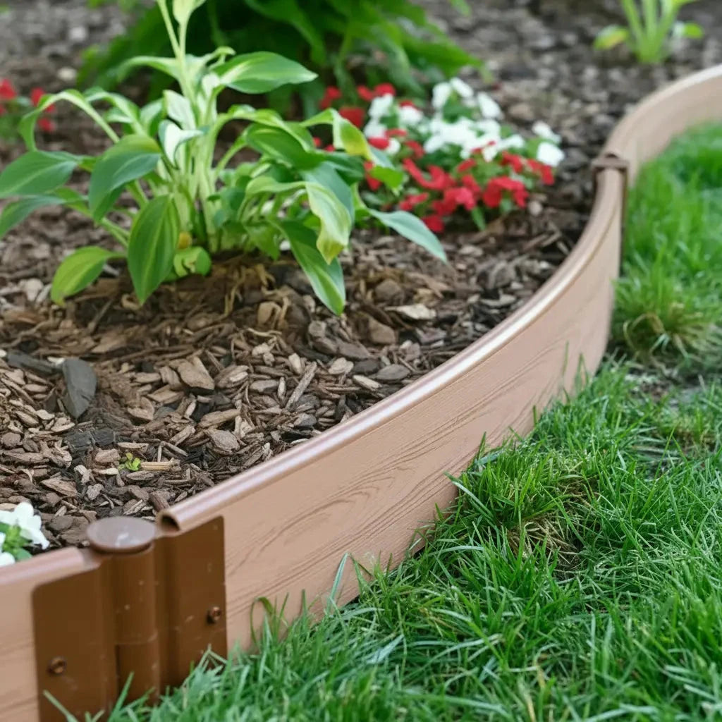 Composite Landscape Edging Kit Landscape Edging Frame It All Classic Sienna Curved 1" Profile 16 Feet (4 Straight Boards)