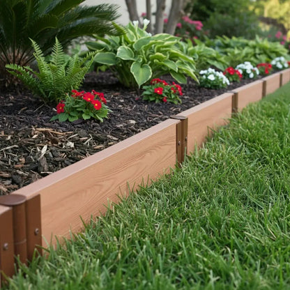 Composite Landscape Edging Kit Landscape Edging Frame It All Classic Sienna Straight 2" Profile 16 Feet (4 Straight Boards)