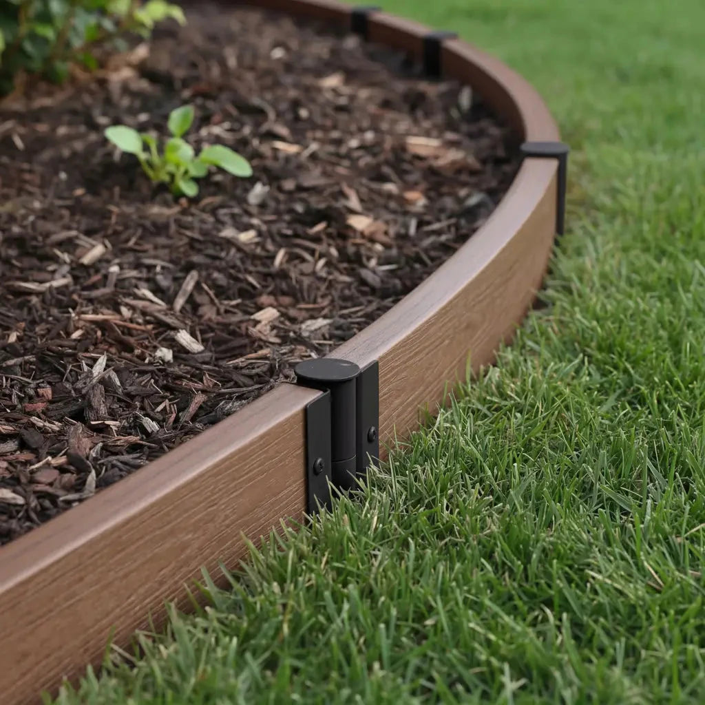 Composite Landscape Edging Kit Landscape Edging Frame It All Hickory Curved 2" Profile 16 Feet (4 Boards)