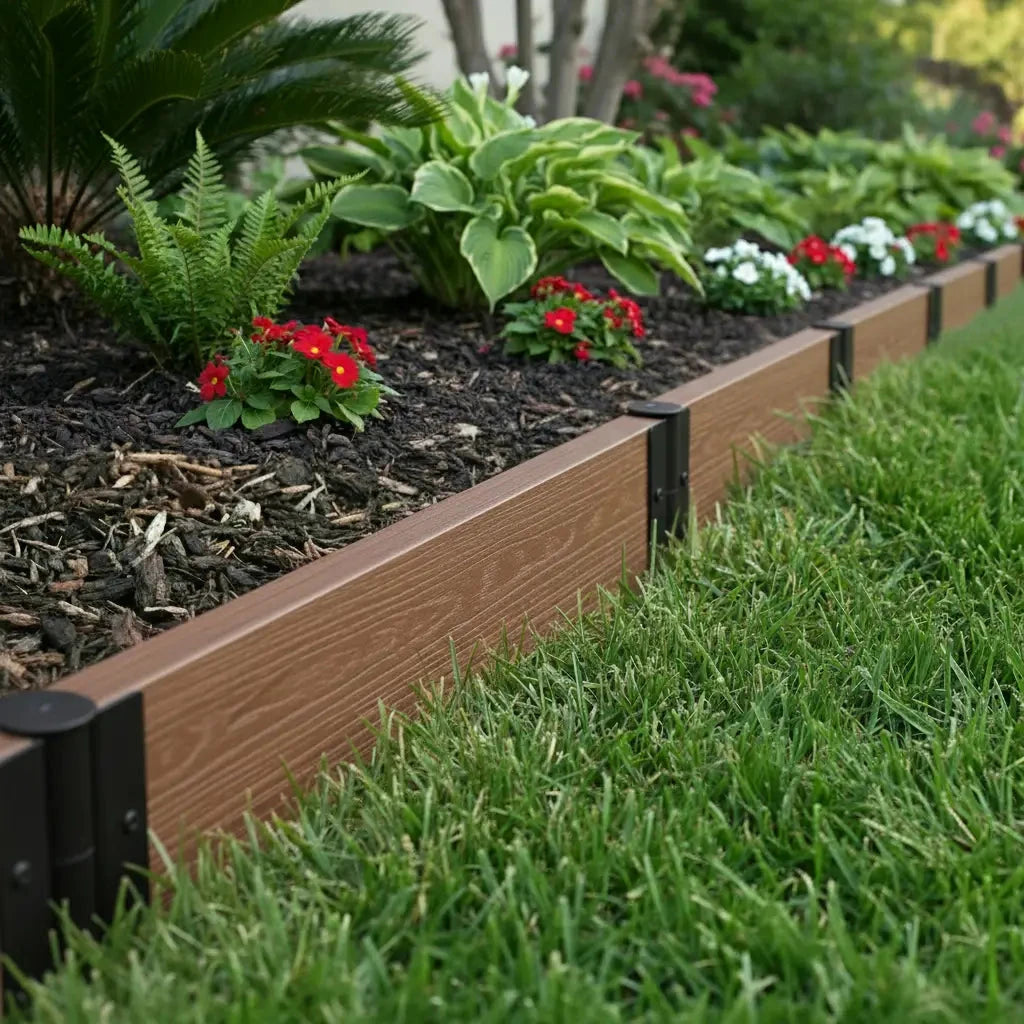Composite Landscape Edging Kit Landscape Edging Frame It All Hickory Straight 2" Profile 16 Feet (4 Boards)