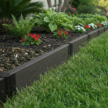 Composite Landscape Edging Kit Landscape Edging Frame It All Ironwood Straight 2" Profile 16 Feet (4 Boards)