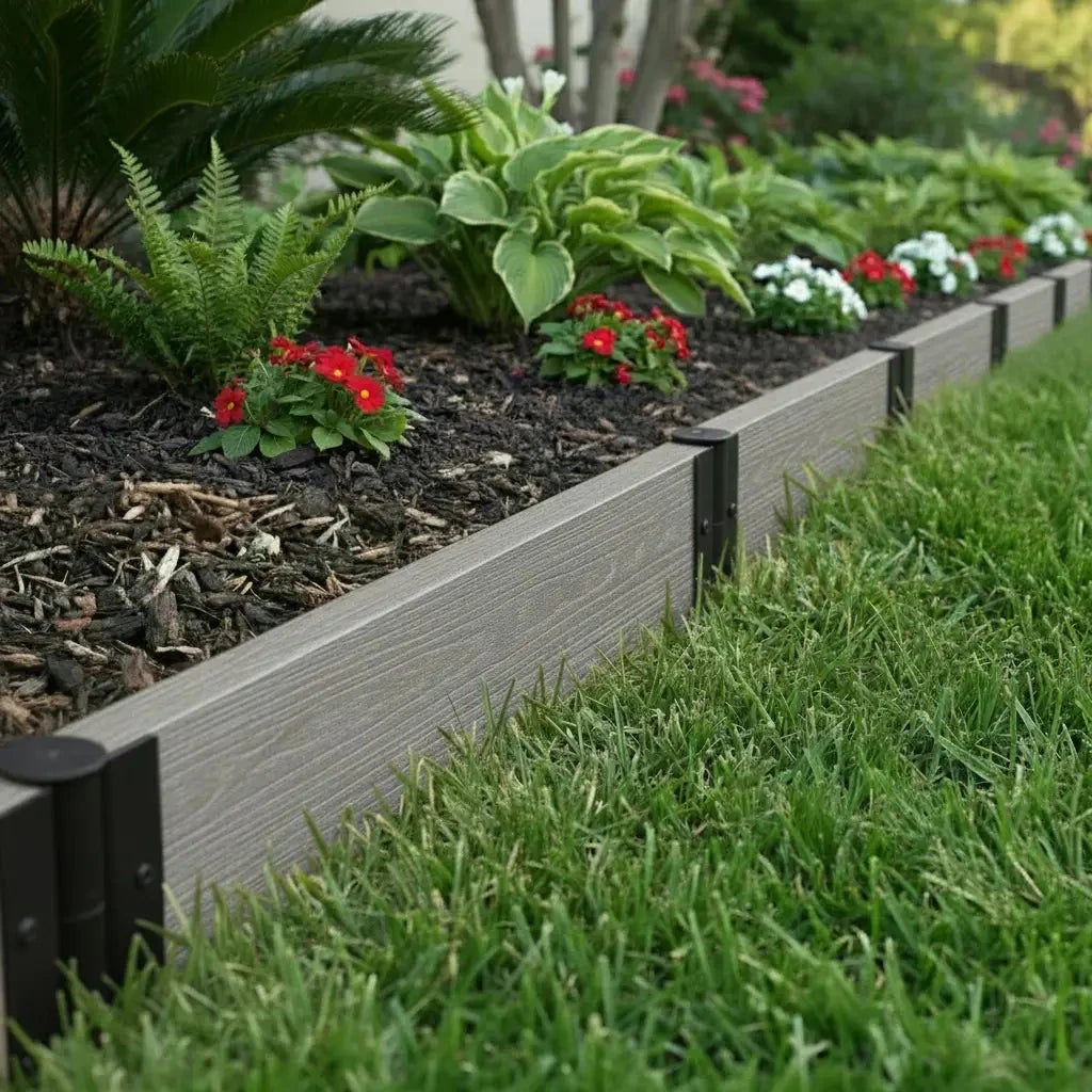 Composite Landscape Edging Kit Landscape Edging Frame It All River Birch Straight 2" Profile 16 Feet (4 Boards)