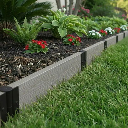 Composite Landscape Edging Kit Landscape Edging Frame It All River Birch Straight 2" Profile 16 Feet (4 Boards)
