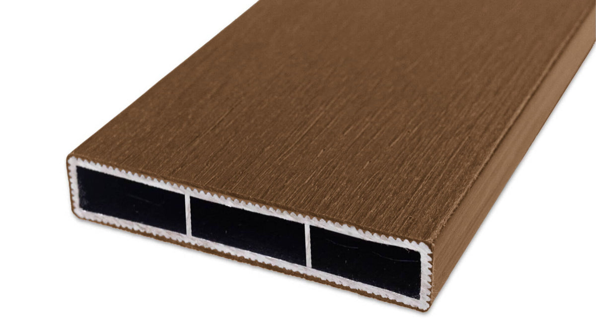 Cap-aluminum board cross-section showing the non-combustible chambered core
