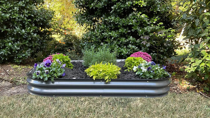 VegHerb's Slate Gray 6-in-1 Metal Raised Garden Bed - (8" Height) Gardening VegHerb 