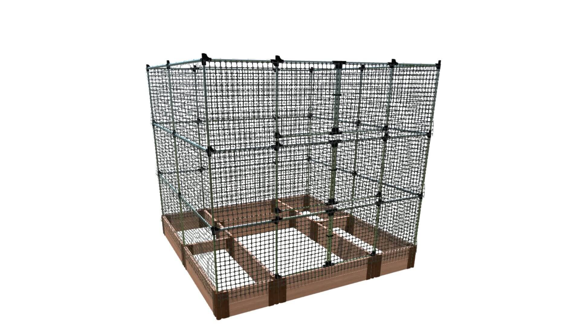 Walk-In Alamo 8' x 8' Animal Barrier Raised Garden Bed - 2" Profile - GardenBLOX Classic Raised Garden Beds Frame It All Classic Sienna 2 Inch 11" 6'