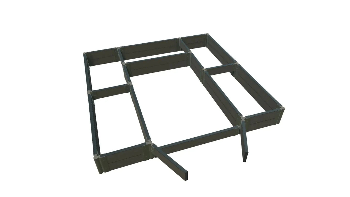 Walk-In Alamo 8' x 8' Animal Barrier Raised Garden Bed - 2" Profile - GardenBLOX Classic Raised Garden Beds Frame It All Weathered Wood 2 Inch 11" 0'