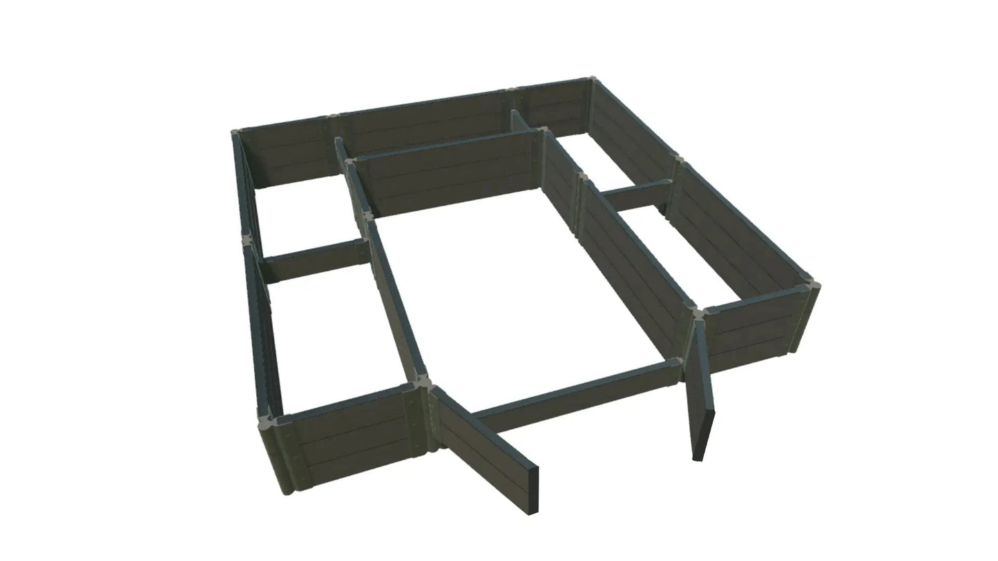 Walk-In Alamo 8' x 8' Animal Barrier Raised Garden Bed - 2" Profile - GardenBLOX Classic Raised Garden Beds Frame It All Weathered Wood 2 Inch 16.5" 0'