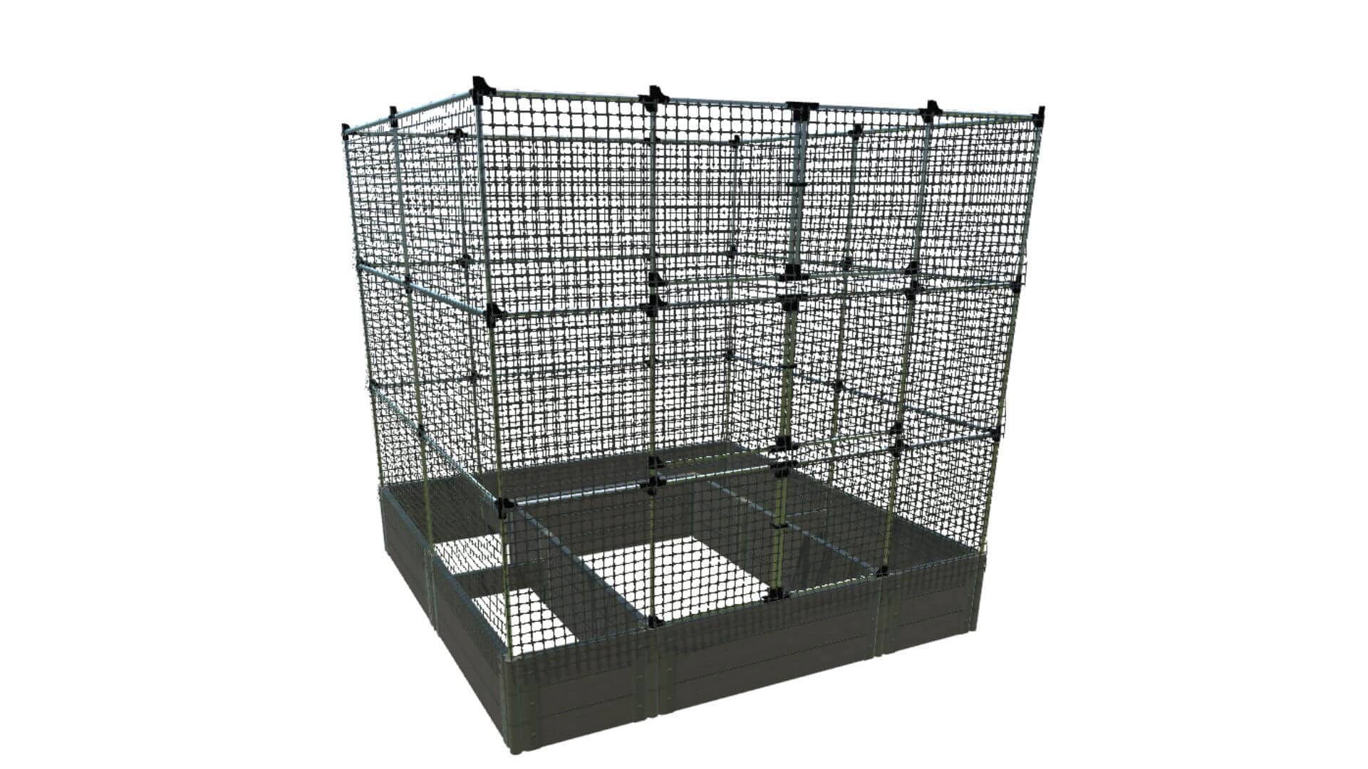 Walk-In Alamo 8' x 8' Animal Barrier Raised Garden Bed - 2" Profile - GardenBLOX Classic Raised Garden Beds Frame It All Weathered Wood 2 Inch 16.5" 6'