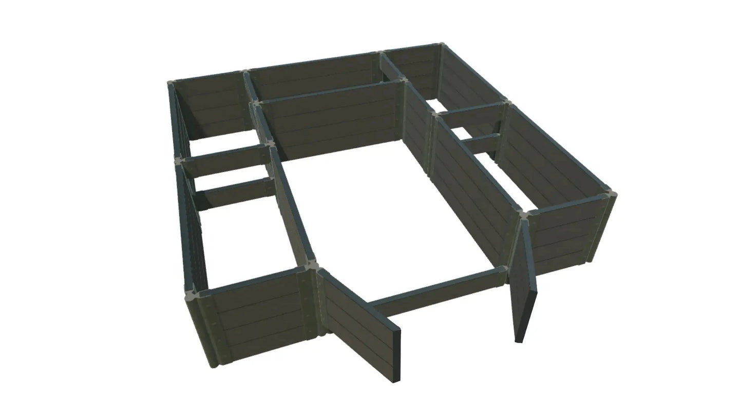 Walk-In Alamo 8' x 8' Animal Barrier Raised Garden Bed - 2" Profile - GardenBLOX Classic Raised Garden Beds Frame It All Weathered Wood 2 Inch 22" 0'