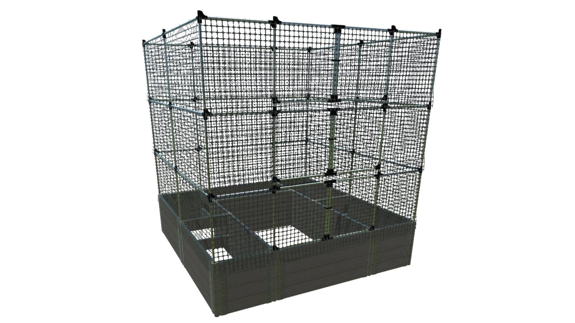 Walk-In Alamo 8' x 8' Animal Barrier Raised Garden Bed - 2" Profile - GardenBLOX Classic Raised Garden Beds Frame It All Weathered Wood 2 Inch 22" 6'