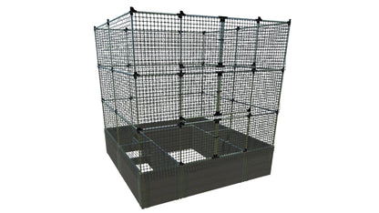 Walk-In Alamo 8' x 8' Animal Barrier Raised Garden Bed - 2" Profile - GardenBLOX Classic Raised Garden Beds Frame It All Weathered Wood 2 Inch 22" 6'