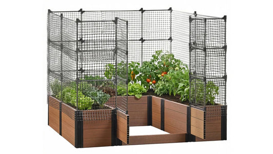 Walk-in Alamo 8' x 8' Animal Barrier Raised Garden Bed - GardenBLOX Capped Raised Garden Beds Frame It All 