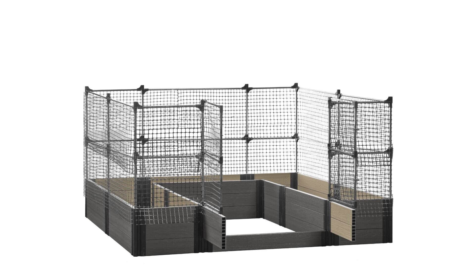 Walk-in Alamo 8' x 8' Animal Barrier Raised Garden Bed - GardenBLOX Capped Raised Garden Beds Frame It All Ironwood 16.5" 4'