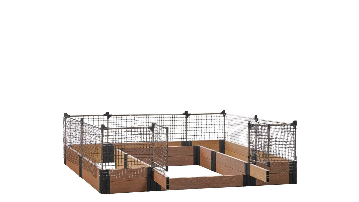 Walk-in Alamo 8' x 8' Animal Barrier Raised Garden Bed - GardenBLOX Capped Raised Garden Beds Frame It All Teak 11" 2'