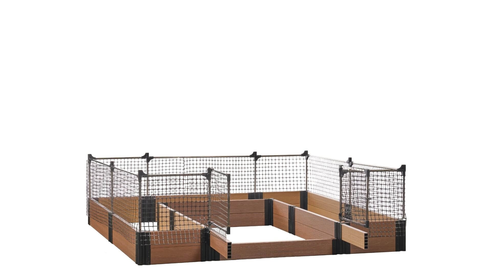Walk-in Alamo 8' x 8' Animal Barrier Raised Garden Bed - GardenBLOX Capped Raised Garden Beds Frame It All Teak 11" 2'