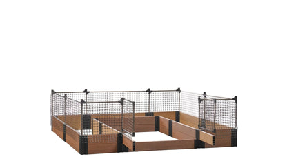 Walk-in Alamo 8' x 8' Animal Barrier Raised Garden Bed - GardenBLOX Capped Raised Garden Beds Frame It All Teak 11" 2'