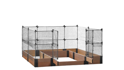 Walk-in Alamo 8' x 8' Animal Barrier Raised Garden Bed - GardenBLOX Capped Raised Garden Beds Frame It All Teak 11" 4'
