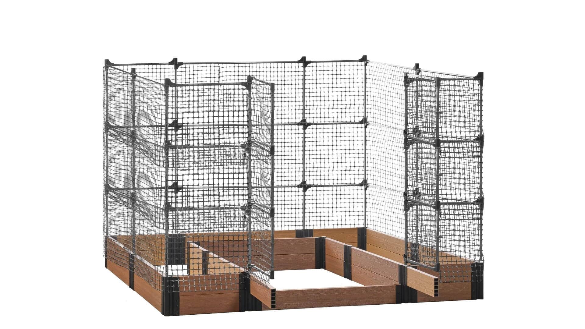 Walk-in Alamo 8' x 8' Animal Barrier Raised Garden Bed - GardenBLOX Capped Raised Garden Beds Frame It All Teak 11" 6'