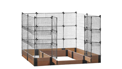 Walk-in Alamo 8' x 8' Animal Barrier Raised Garden Bed - GardenBLOX Capped Raised Garden Beds Frame It All Teak 11" 6'