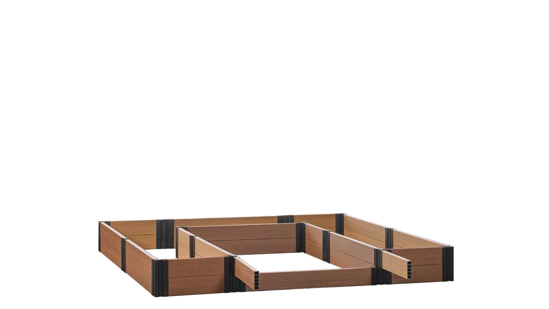 Walk-in Alamo 8' x 8' Animal Barrier Raised Garden Bed - GardenBLOX Capped Raised Garden Beds Frame It All Teak 11" None