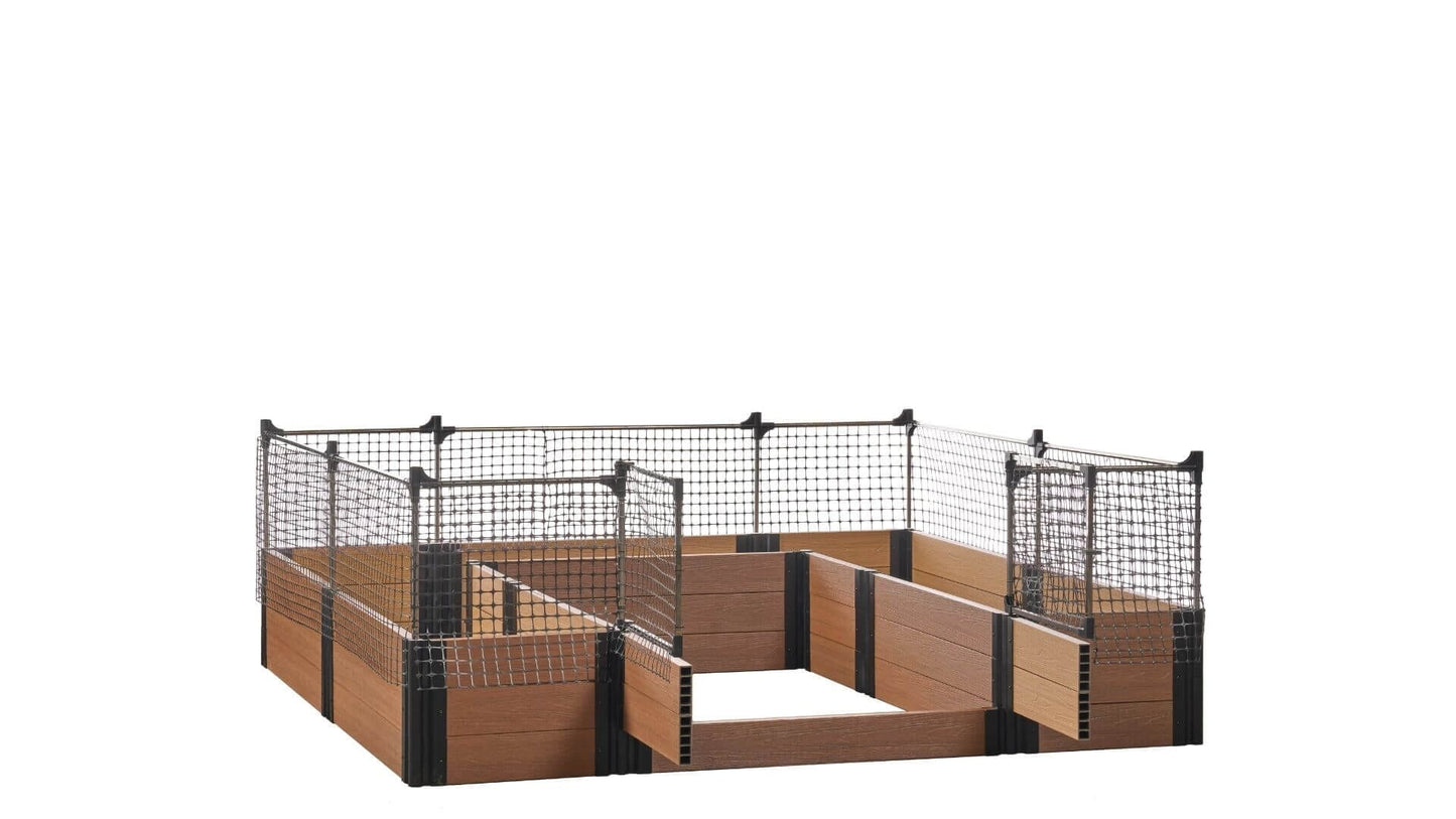 Walk-in Alamo 8' x 8' Animal Barrier Raised Garden Bed - GardenBLOX Capped Raised Garden Beds Frame It All Teak 16.5" 2'