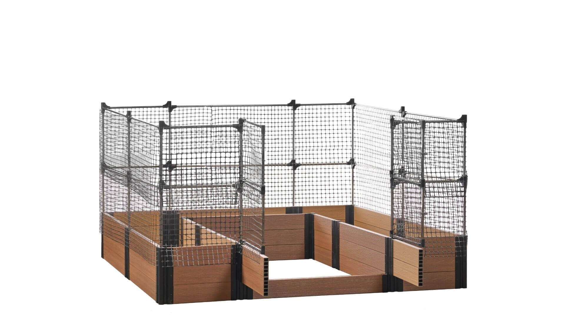 Walk-in Alamo 8' x 8' Animal Barrier Raised Garden Bed - GardenBLOX Capped Raised Garden Beds Frame It All Teak 16.5" 4'