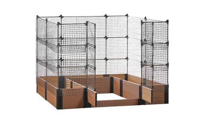 Walk-in Alamo 8' x 8' Animal Barrier Raised Garden Bed - GardenBLOX Capped Raised Garden Beds Frame It All Teak 16.5" 6'