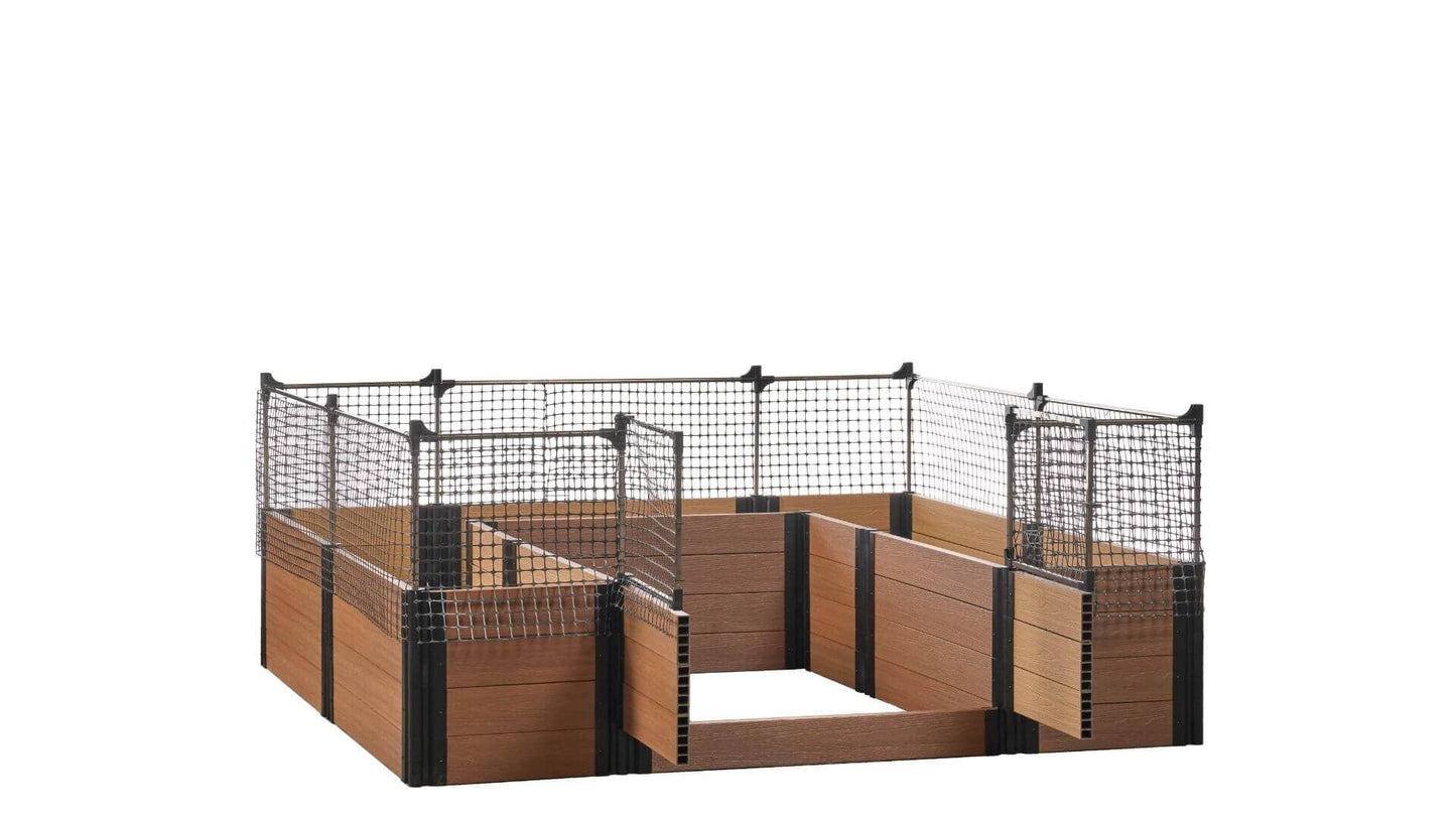 Walk-in Alamo 8' x 8' Animal Barrier Raised Garden Bed - GardenBLOX Capped Raised Garden Beds Frame It All Teak 22" 2'