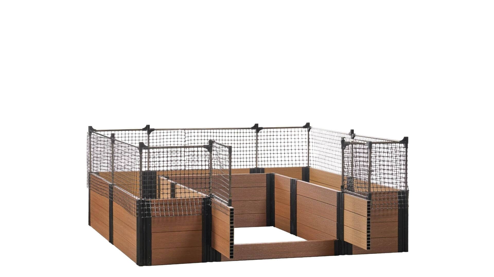 Walk-in Alamo 8' x 8' Animal Barrier Raised Garden Bed - GardenBLOX Capped Raised Garden Beds Frame It All Teak 22" 2'
