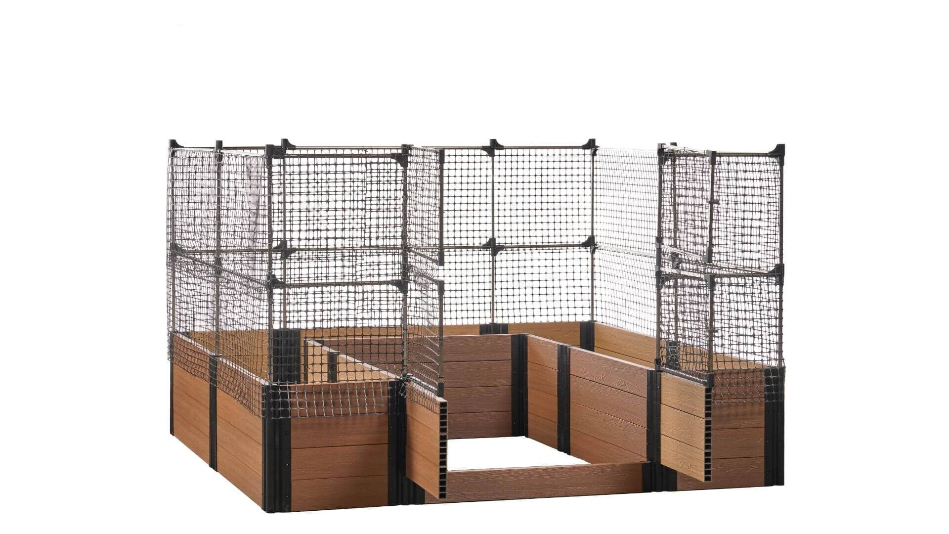 Walk-in Alamo 8' x 8' Animal Barrier Raised Garden Bed - GardenBLOX Capped Raised Garden Beds Frame It All Teak 22" 4'