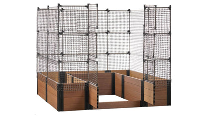 Walk-in Alamo 8' x 8' Animal Barrier Raised Garden Bed - GardenBLOX Capped Raised Garden Beds Frame It All Teak 22" 6'